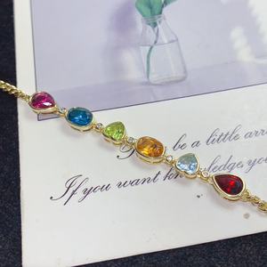 Винтажные серебряные браслеты с натуральными драгоценными камнями: топаз, перидот, гранат, бриллиант, с шариковым узором - Product Image 3