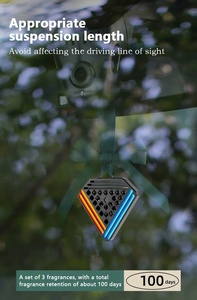 น้ำหอมปรับอากาศในรถยนต์รูปสามเหลี่ยมแขวนประดับ อลูมิเนียมอัลลอยด์ หรูหรา กลิ่นหอมติดทนนาน ใช้สำหรับอโรมาเธอราพี - Product Image 4