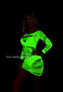 <span class=keywords><strong>Robe</strong></span> Bodystocking Résille Lumineuse Nuisette Sexy Lingerie pour Femme Halloween Fluorescence Bodycon Robes de Soirée - Product Image 6