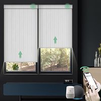 Abat-jour à rouleau électrique automatique intelligent pour intérieur/extérieur Tissu occultant Télécommande Polyester Slat Home Windows Couleur noire