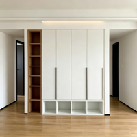 Meuble à chaussures en bois blanc grande capacité avec étagères ouvertes, style console, éclairage LED, meuble de rangement pour la maison