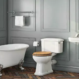 17" Bamboo Commode Seat Cover Toilet Without Soft Close MDF Cover Seat Smart Toilet With Remote For Villa Gold Toilet