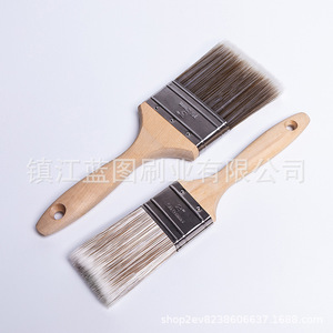 Brocha Plana para Pintar de 50 mm con Cerdas de Fibra Química, Mango de Madera, Grado Industrial, Color Gris Plateado - Product Image 4