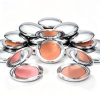 Palette de fard à joues OEM de luxe argentée, poudre scintillante végétalienne, bronzant longue tenue, maquillage mat pour les joues, marque privée