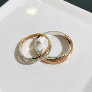 14K/18K Kilau Emas Murni Perhiasan Grosir Lab Berlian Pertunangan Pasangan Set Cincin Kawin untuk Pria dan Wanita