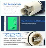 Backlit LCD 0.05 High Accuracy 5 in 1 pH EC TDS Salt Temp Water Tester Water Quality Monitor for Lab Aquarium Drinking Water