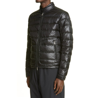 Mode personnalisé emblème col montant doudoune hommes décontracté extérieur doudoune hiver chaud hommes veste bouffante