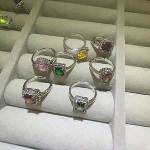 Luxury Fashion Jewelry Mixed Full Zirconium Micro Setting <b>Rings</b> Exaggerated Bulk Gold Plated Large Gem <b>Adjustable</b> <b>Ring</b> Wholesale - Product Image 5