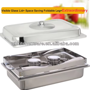 Grande quantité de chargement/nouveau design couvercle de fenêtre en verre en acier inoxydable chauffe-plats - Product Image 4