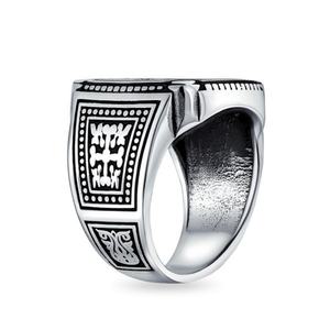 Anillo Plateado Estilo Punk Antiguo con Circonita para Hombre, Regalo de Aniversario de Bodas, Certificado CMA - Product Image 4