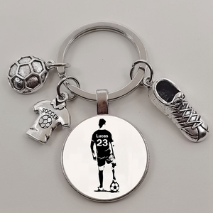 <span class=keywords><strong>Porte</strong></span>-clés personnalisé avec nom pour jouer au Football, vente en gros - Product Image 1