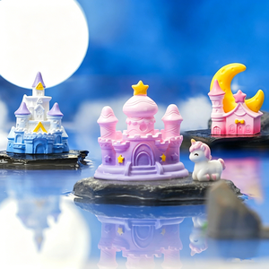 Figurines en résine 3D personnalisées, étoiles, lunes, châteaux, petites maisons, accessoires décoratifs DIY, micro-paysages - Product Image 3
