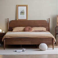 Lit en bois massif de style français avec un design rétro vintage nordique, multifonctionnel, fabriqué en Chine, lit double/simple pour deuxième chambre