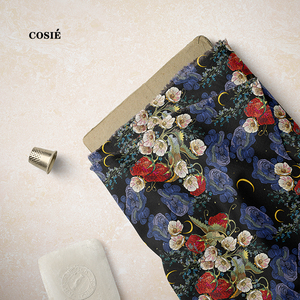 100% algodón Ramadan Liberty London Tana Lawn tela <span class=keywords><strong>de</strong></span> algodón con torres <span class=keywords><strong>de</strong></span> <span class=keywords><strong>Castillo</strong></span> acuarela galaxia planetas cielo Luna diseño - Product Image 4