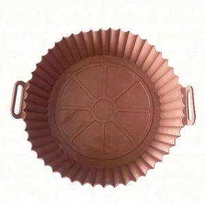 6 Pcs Reusable Non-stick Ceramic Coating Eco-Friendly Round Air Fryer <b>Accessories</b> 1.5mm Thick Silicone Liners Set Custom Logo - Product Image 2