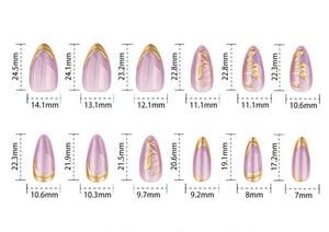 Uñas Postizas 3D de Lujo con Efecto Ojo de Gato, Color Morado, Cortas, Forma Almendrada, en Oferta - Product Image 6