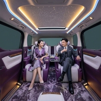 Sièges d'aviation de luxe en similicuir série Alphard, ensemble complet avec table pliable, repose-jambes double extension, massage électrique VIP pour van
