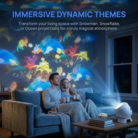 Projecteur Océanique Rechargeable USB, Lampe de Nuit LED pour Chambre d'Enfant, Projection Rotative Ciel Étoilé, Décoration d'Ambiance, Cadeau