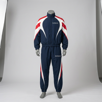 Survêtements personnalisés en gros, ensembles unisexes, survêtements pour hommes coupe ample, ensemble en nylon imperméable, costumes à rayures contrastées pour homme