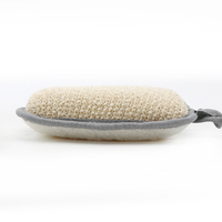 Éponge de bain exfoliante moussante en loofah, faite à la main, pour le soin de la peau, exfoliant corporel circulaire en fibres de chanvre, bambou et ramie, éliminant les odeurs.