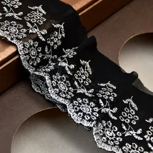 African French Embroidered Lace Bridal Lace With Eyelash Fabric For Wedding 210239 Beautiful Fancy 300cm Width Dress Woman Shoes