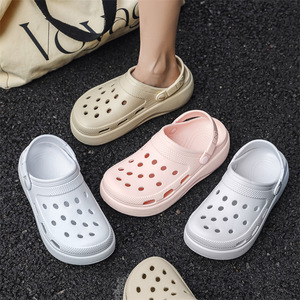 Women's <b>Crocs</b> Summer Outdoor Slip-On <b>Light</b> Pink EVA Sole Breathable Closed-Toe Water Shoes Size 35-40 - Product Image 3