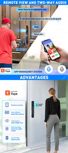 Aluminum Double Sided Sliding <strong>Door</strong> Lock Remote Visual Interpretation Locks Unlock Smart Digital Lock Face Fingerprint Glass Lcok - Product Image 4