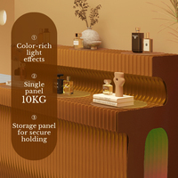 Présentoir pliable et extensible en papier Spazepaper pour poterie colorée, avec éclairage, pour magasin de détail