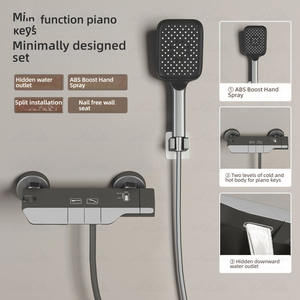 Sistema de Ducha Termostática Moderno Wayon en Gris Metálico con Rociador Bidé - Product Image 5