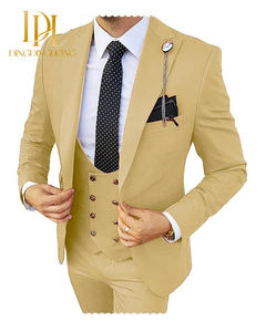 ビジネスカジュアルウェディング宴会用スリーピーススーツ新郎/Groomsmanメンズビジネスフォーマル服装セットメンズスーツ - Product Image 5