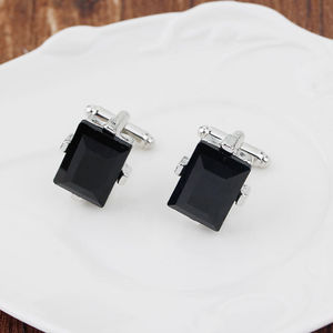 Gemelli quadrati tempestati di diamanti di alta qualità da uomo d'affari gemelli da uomo semplici e alla moda della camicia - Product Image 5