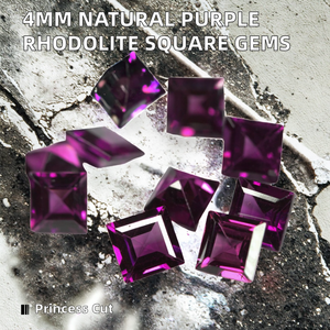 Piedras de Granate Rodolita Púrpura Natural de 4mm, Corte Princesa Facetado, Calibradas, Sueltas, Iridiscentes, Listas para Comprar - Product Image 2