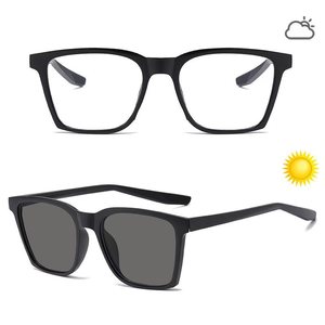 Nouvelles lunettes de soleil coréennes à changement de couleur, anti-UV, pour la conduite, design carré, pour l'été, vente en gros - Product Image 6