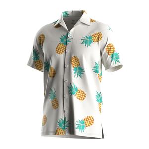 Camisa Hawaiana Blanca de Manga Corta con Estampado Floral para Hombre, Ideal para la Playa, en Oferta - Product Image 1