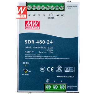 Fuente de Alimentación Meanwell SDR-480P-48 para Riel DIN, 24V 480W AC-DC 20A con Función Paralela - Product Image 1
