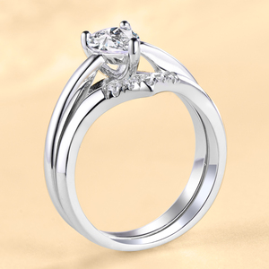 Anello di Fidanzamento da Donna in <span class=keywords><strong>Argento</strong></span> Sterling <span class=keywords><strong>925</strong></span> Placcato Rodio, Stile Punk con Taglio a Pera, per Matrimoni e Feste - Product Image 6