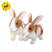 Nouveaux jouets en peluche de lapin réalistes, doux et moelleux, en blanc et marron, jouets en peluche d'animaux réalistes