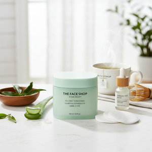 THEFACESHOP Tea <b>Tree</b> Toner Pad with Green Tea Vitamin B5 Aloe Vera Niacinamide 100ml Hyaluronic Acid Liquid Form - Product Image 3