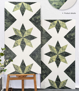 Azulejos de Cerámica con Diseño Floral Clásico Retro de Estrellas Verdes, Textura de Mármol, 600x1200mm, Antideslizantes, <span class=keywords><strong>8</strong></span>.5mm, para Baño - Product Image 1