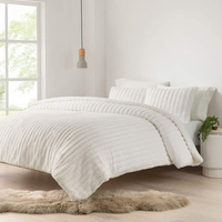 Housse de couette en polyester 100% - Blanc gris - Prix bas - Épaisse - Douce et confortable - Chambre à coucher