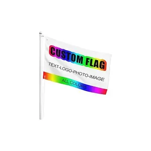 Professionele No Moq Custom Vlag 100% Polyester Custom Ontwerp Formaat Decoratieve Reclame Persoonlijke Vlag