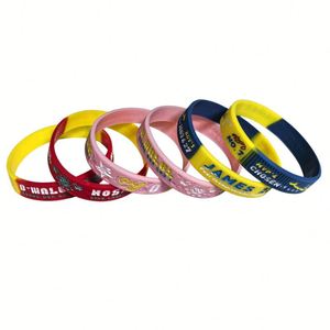 Custom Silicone Wristbands <b>with</b> Printed Embossed Logo - Bulk Rubber <b>Bracelets</b> for Kids Events Schools Promotions Mixed Colors - Product Image 4