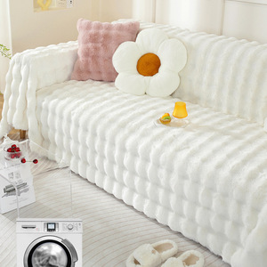 <b>Sofa</b> <b>Cover</b> Quilted Plush Thickened Non Slip Machine Washable All Season Solid Color Knitted <b>Sofa</b> Cushion YH PPR - Product Image 1