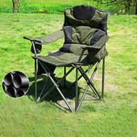 Chaise de pêche ergonomique pliable multi-poches avec appui-tête rembourré et cadre en acier robuste pour la pêche en lac et en bord de mer