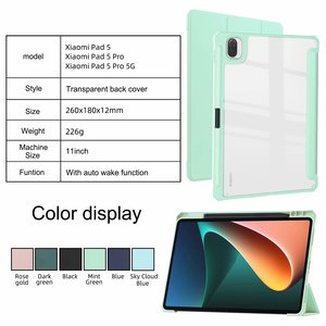 Étui pour tablette ultra fin, pliable en trois parties, en PU + acrylique, pour Xiaomi <span class=keywords><strong>MiPad</strong></span> <span class=keywords><strong>5</strong></span> / <span class=keywords><strong>MiPad</strong></span> <span class=keywords><strong>5</strong></span> Pro / <span class=keywords><strong>MiPad</strong></span> Pro 5G 11 pouces 2021 - Product Image 5