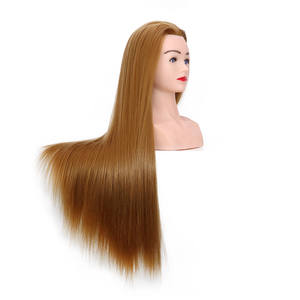Cabeza de Maniquí de <span class=keywords><strong>Pelo</strong></span> Sintético <span class=keywords><strong>Rubio</strong></span> de 26 Pulgadas de Largo para Prácticas de Trenzado, Cabeza de Muñeca para Entrenamiento Profesional de Cosmetología - Product Image 3
