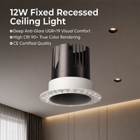 Plafonnier LED moderne sans cadre 12W COB Downlight 75mm Découpe CRI90+ Éclairage intérieur encastré dissimulé LP-FX7584-RTA-25-1