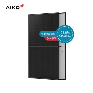 Stokta Aiko çin marka yeni teknoloji IBC N tipi 595w 600w 605w 610w 615w fotovoltaik paneller