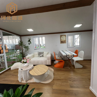 Casa Contenedor Expandible de Doble Ala de 20, 30 y 40 pies, Casa Móvil Plegable de 1, 2, 3 o 4 Dormitorios con Cocina y Baño, Tipo Villa