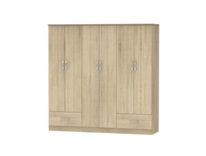 Armoire moderne en bois aggloméré à 6 portes et 2 tiroirs Armoire de chambre à coucher multi-étagères pour le rangement des vêtements dans les hôtels, les gymnases et les ateliers - Product Image 4